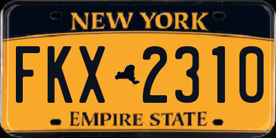 NY license plate FKX2310