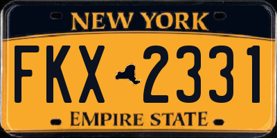 NY license plate FKX2331