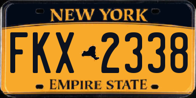 NY license plate FKX2338
