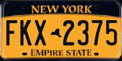NY license plate FKX2375