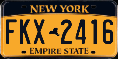 NY license plate FKX2416