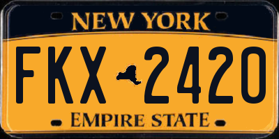 NY license plate FKX2420