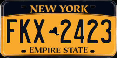 NY license plate FKX2423