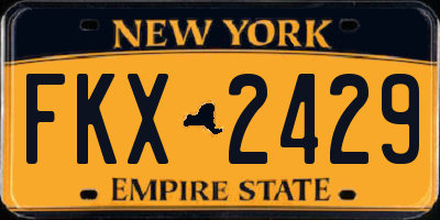 NY license plate FKX2429