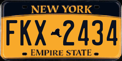 NY license plate FKX2434
