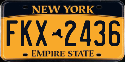 NY license plate FKX2436