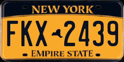 NY license plate FKX2439