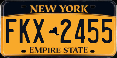 NY license plate FKX2455