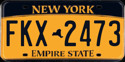 NY license plate FKX2473