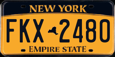 NY license plate FKX2480