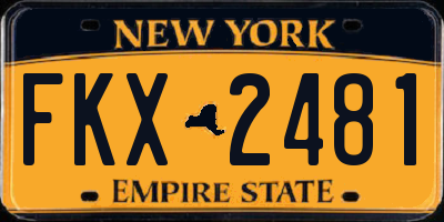 NY license plate FKX2481
