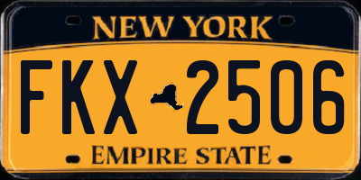 NY license plate FKX2506