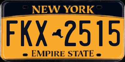 NY license plate FKX2515