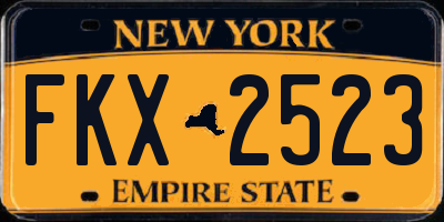 NY license plate FKX2523