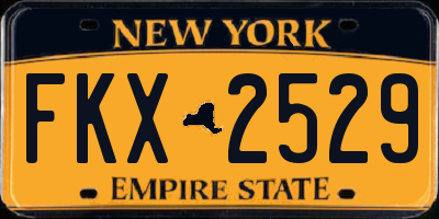 NY license plate FKX2529