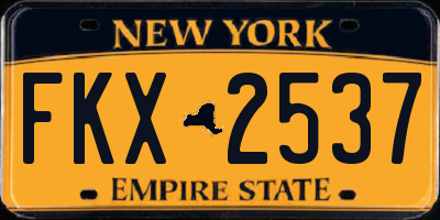 NY license plate FKX2537
