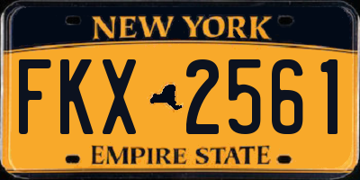 NY license plate FKX2561
