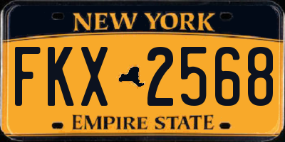 NY license plate FKX2568