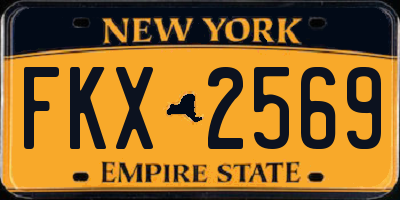 NY license plate FKX2569