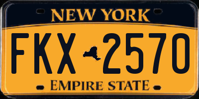 NY license plate FKX2570