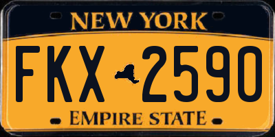 NY license plate FKX2590
