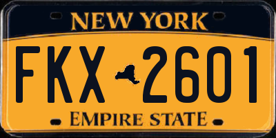 NY license plate FKX2601