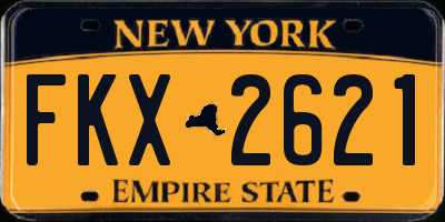 NY license plate FKX2621