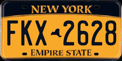 NY license plate FKX2628