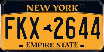 NY license plate FKX2644