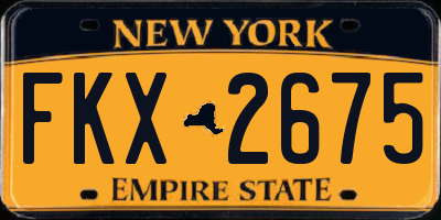 NY license plate FKX2675