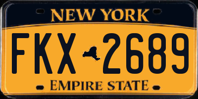 NY license plate FKX2689