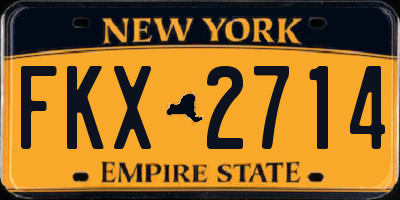 NY license plate FKX2714