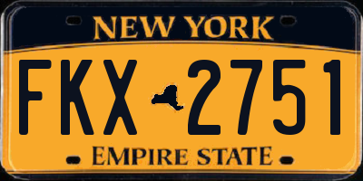 NY license plate FKX2751