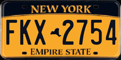 NY license plate FKX2754