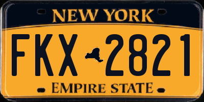 NY license plate FKX2821