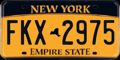 NY license plate FKX2975