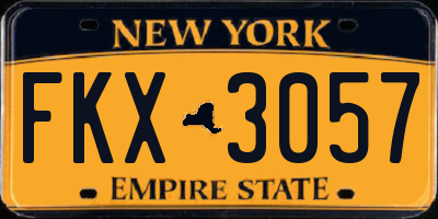 NY license plate FKX3057
