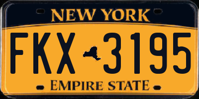 NY license plate FKX3195
