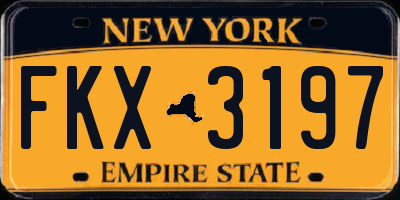 NY license plate FKX3197