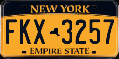 NY license plate FKX3257