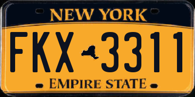 NY license plate FKX3311