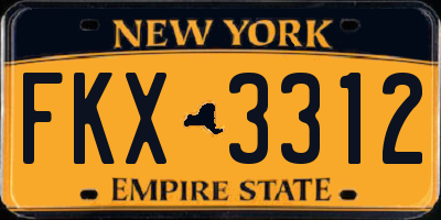 NY license plate FKX3312