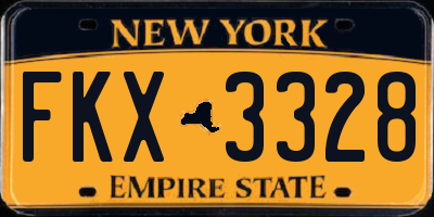 NY license plate FKX3328