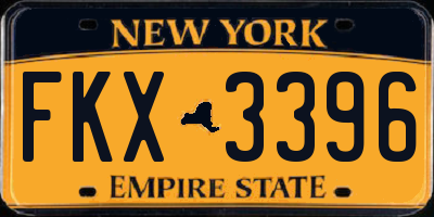 NY license plate FKX3396
