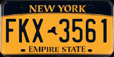 NY license plate FKX3561