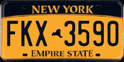 NY license plate FKX3590