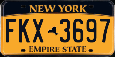 NY license plate FKX3697