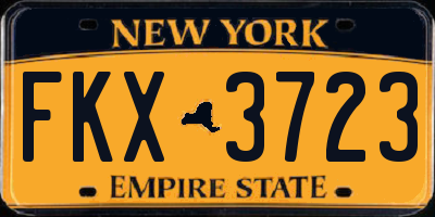 NY license plate FKX3723