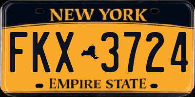 NY license plate FKX3724