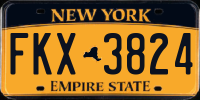 NY license plate FKX3824
